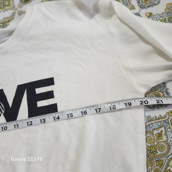 Spiritual Gangster LOVE Heart Graphic T shirt White Metallic  Women's Size Large - Picture 7 of 8